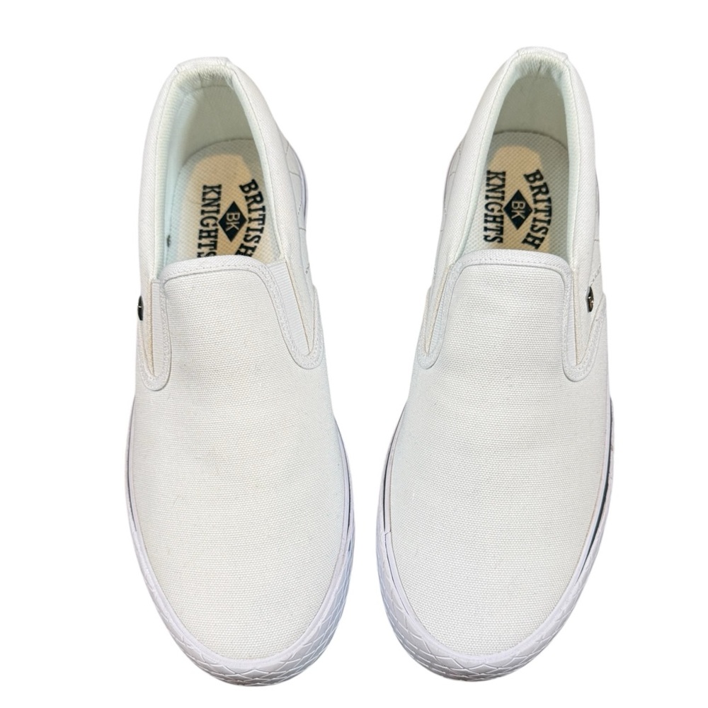 British Knights Condor White Canvas Slip On Sneakers Men’s Size 10